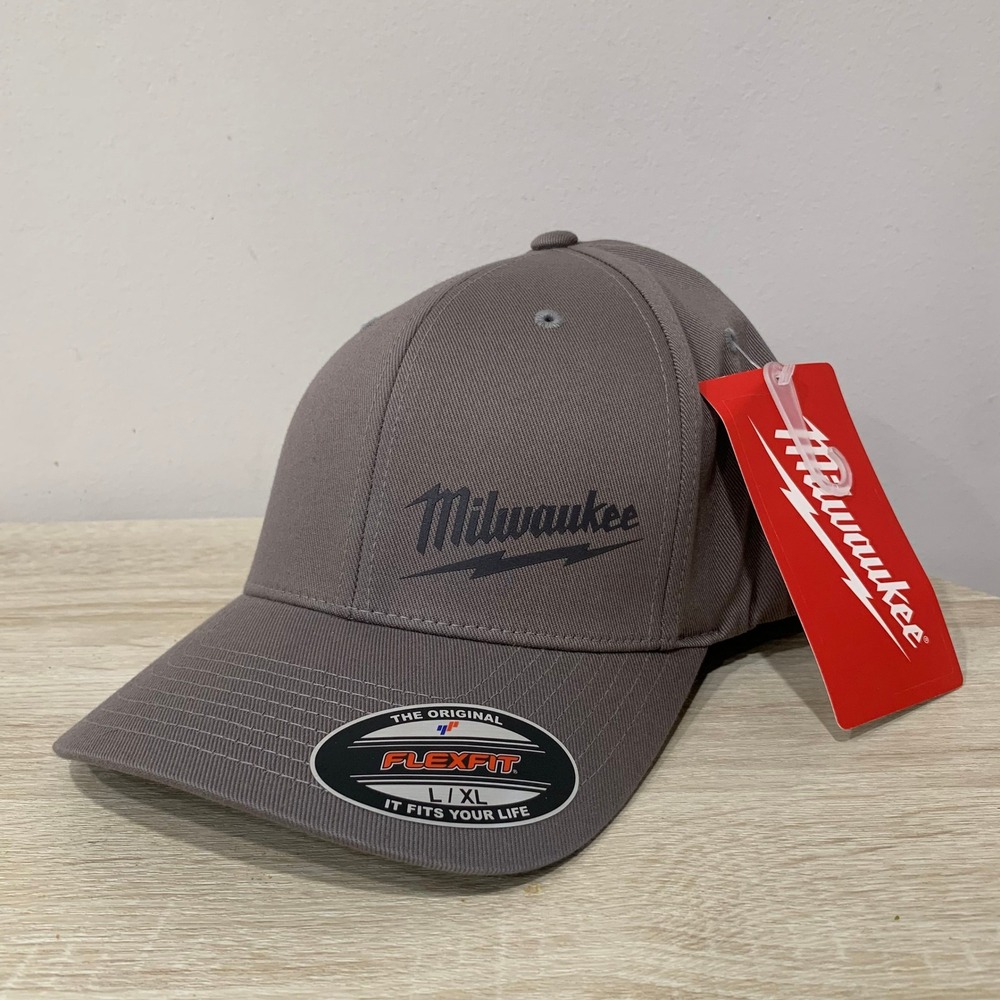 Milwaukee Tools Flexfit Fitted Hat Size L/XL Baseball Cap 504G-LXL Gray NWT!